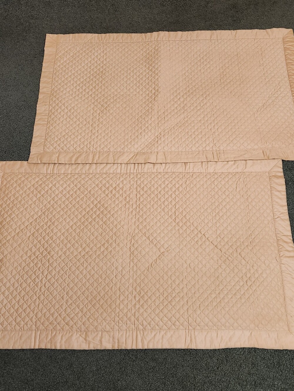 Ralph Lauren Home Quilted Beige Pillow Shams 40x24 Button Closure 100% Cotton
